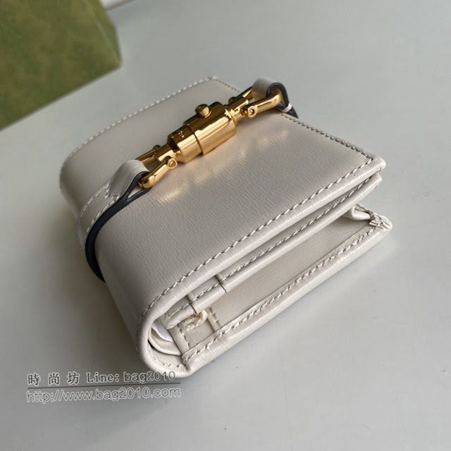 Gucci原厂皮包包 古驰女士三折短夹钱包 Gucci马衔扣零钱包 645536  gdj1500